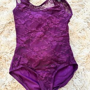 Baltogs Deep Purple Lace Kids Leotard
